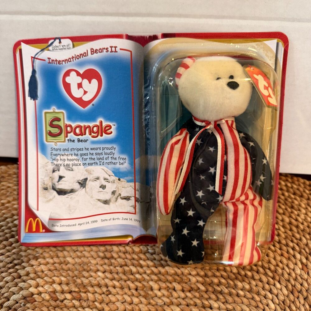 2000 TY McDonalds Spangle Bear International Bears II #7 NIP Oakbrook Error